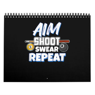 Calendário Jogador de Piscina Engraçado Gift Billiard Balls