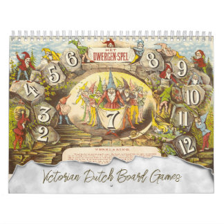 Calendário Jogos de Tabuleiro Holandeses Vitorianos Antigos