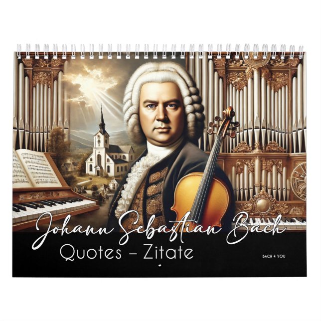 Calendário Johann Sebastian Bach cita e retrata (Capa)
