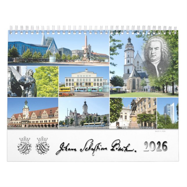 Calendário Johann Sebastian Bach Cities & Places, 2026 (Capa)