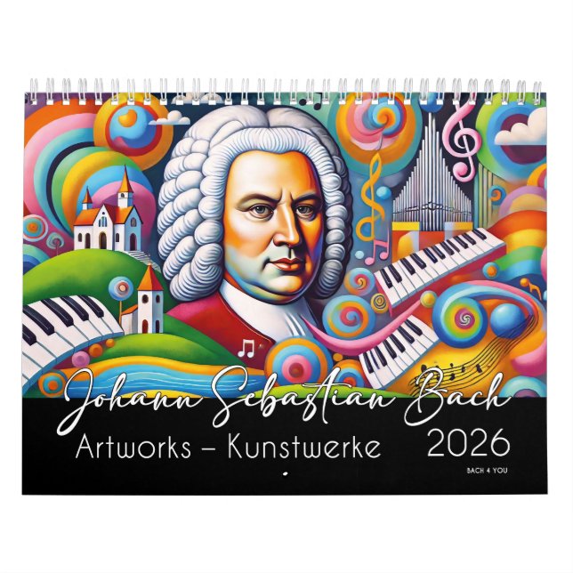 Calendário Johann Sebastian Bach Portraits: Trabalhos de arte (Capa)