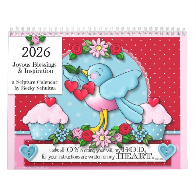 Calendário "Joyous Blessings & Inspiration" 2026 Calendar (Capa)