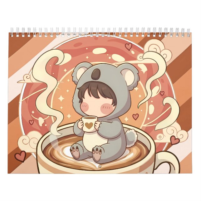 Calendário Kawaii Chibi Koala Adventure Yearly Desk Calendar (Capa)