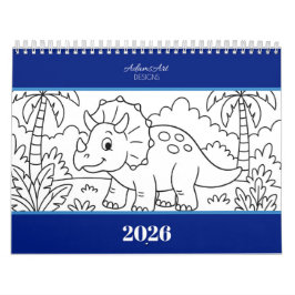 Calendário Kids Dino Coloring Calendar