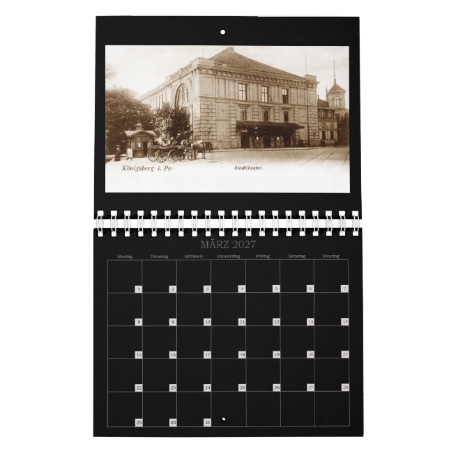Calendário Königsberg – Historical perspectives calendar (Mar 2027)