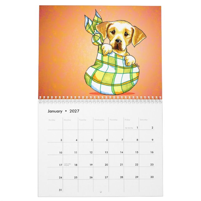 Calendário Labrador Retrievers Labs Off-Leash Art™ Vol 1 (Jan 2027)