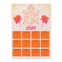 Calendário Laranja 2024 - Cartão Magnético Lorde G