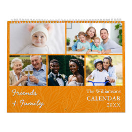 Calendário Laranja Multifoto para Família e Amigos