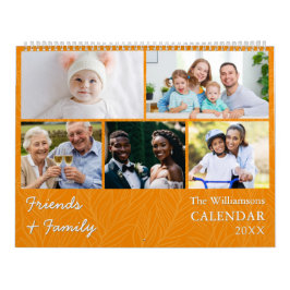 Calendário Laranja Multifoto para Família e Amigos