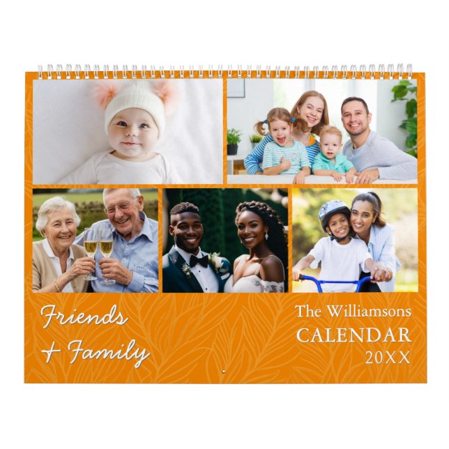 Calendário Laranja Multifoto para Família e Amigos (Capa)