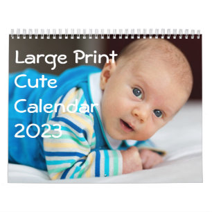 Calendário Large Print Cute Calendar 2023
