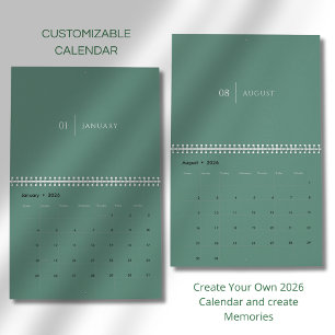 Calendário Layout Limpo e Elegante