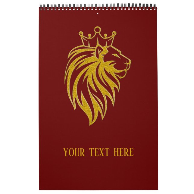 Calendário Leão com Coroa - Estilo Dourado 2 (Capa)
