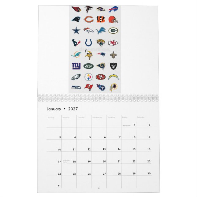 Calendário LEGAL CALENDER da NFL (Jan 2027)