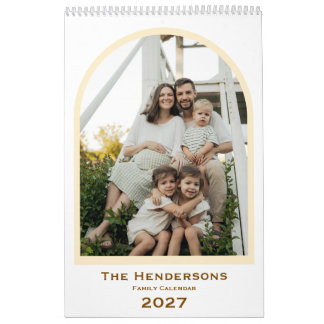 Calendário Legendas de Fotos da Família Moderna de 2027 para