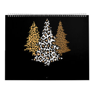 Calendário Lepard natal árvores christmas cheetah presente d