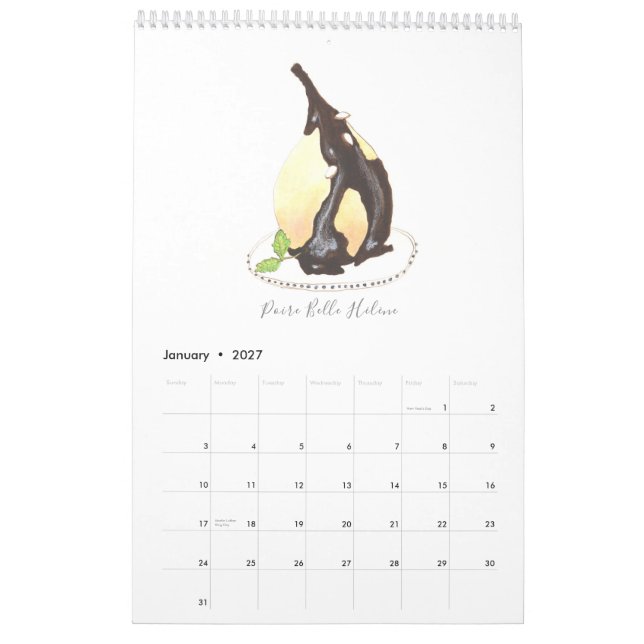 Calendário Les Pâtisseries Françaises (Jan 2027)