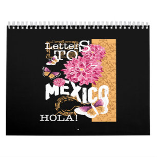 Calendário letters to mexico hola flowers