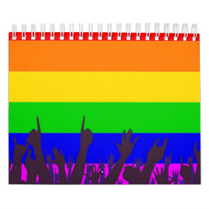 Calendário LGBT Arco-Íris Transgênero Bandeira com Onda