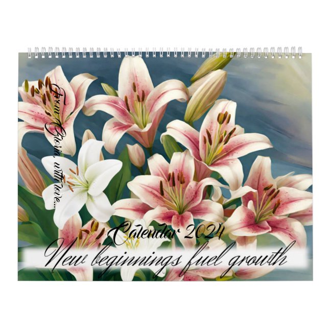 Calendário Lily Flowers Tiger Lily Calla Pink Lily (Capa)