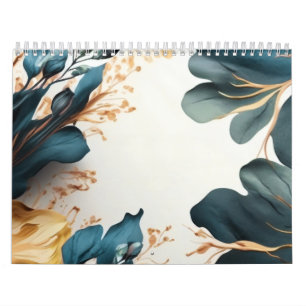 Calendário Linda floral em aquarela