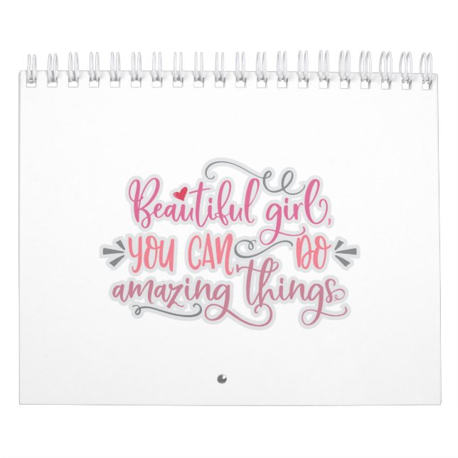 Calendário Linda Garota Você Pode Fazer Coisas Incríveis (Capa)