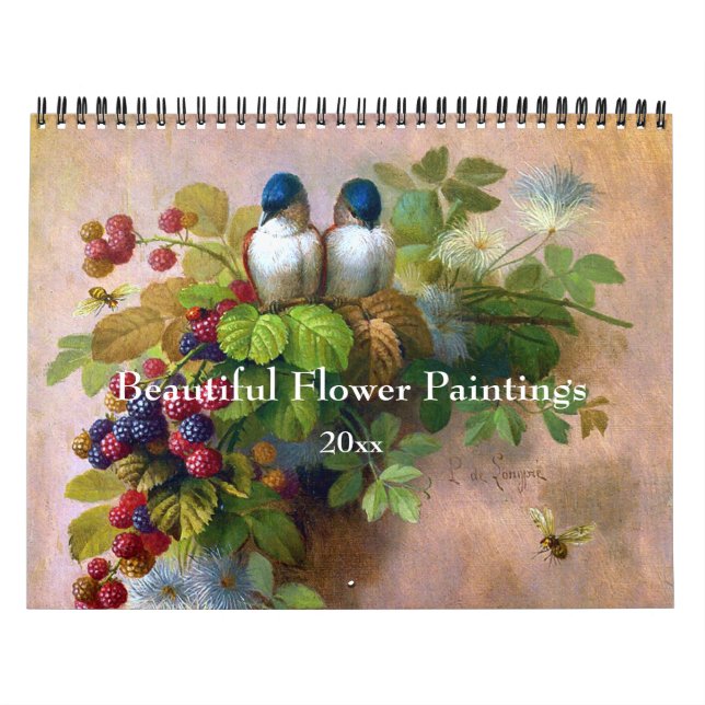 Calendário Linda pintura de Flor e Belas Artes (Capa)