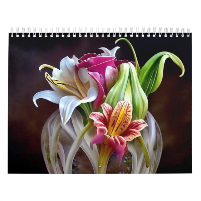 Calendário Lindas imagens da flor da IA King Protea Lily (Capa)