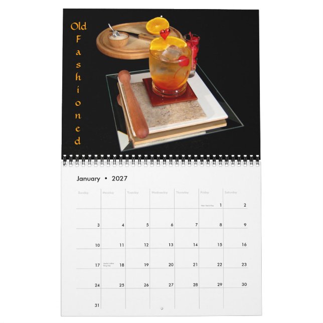 Calendário Linha Whiskey - Bebidas Whiskey (Jan 2027)