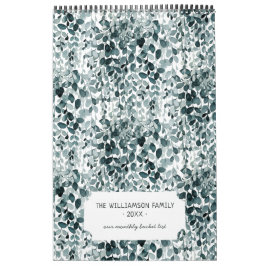 Calendário Lista Mensal de Baldes Favoritos Família de Favori