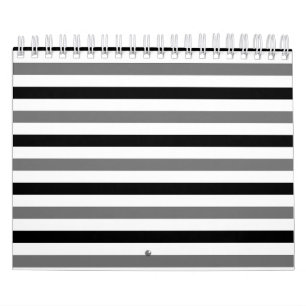 Calendário Listras pretas e brancas design