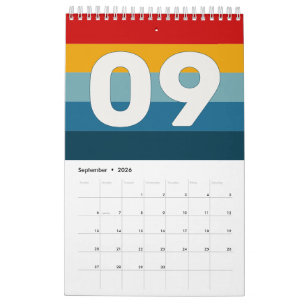 Calendário Listras Retrô Vintage 2026