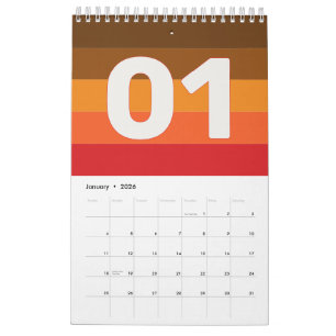 Calendário Listras Retrô Vintage 2026