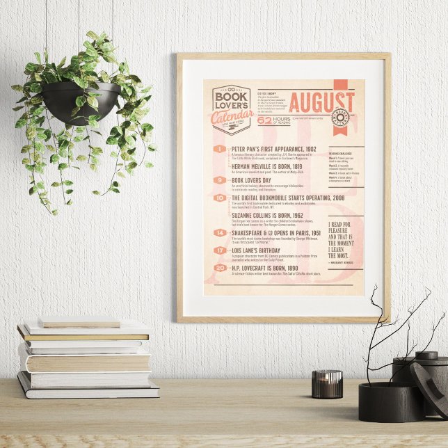 Calendário Literário de Agosto Poster (Criador carregado)