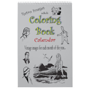 Calendário Livro de Coloração do Adulto com Clipe Retroativ