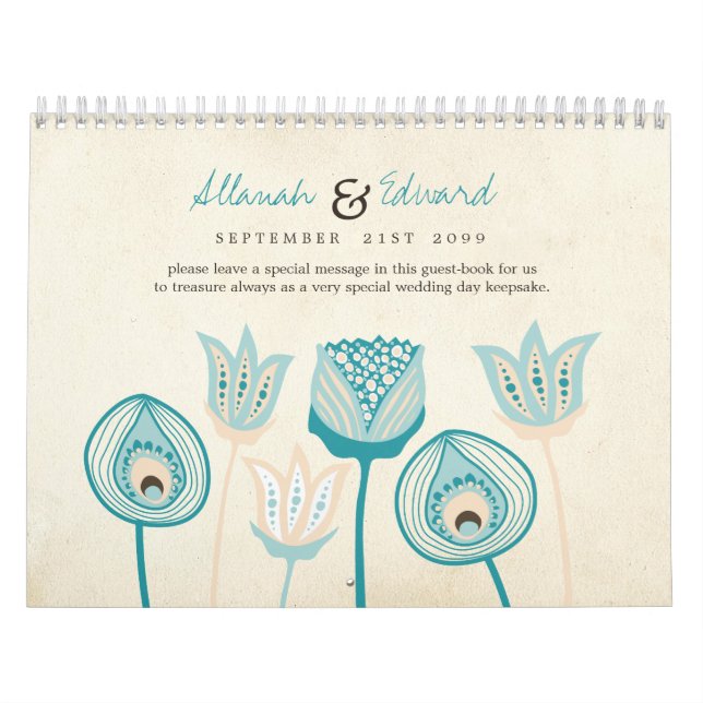 Calendário Livro de Convidado Personalizado de Foto de Casame (Capa)