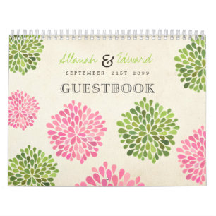 Calendário Livro de Convidados Personalizado de Casamento Ros
