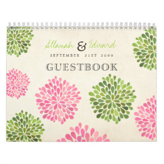 Calendário Livro de Convidados Personalizado de Casamento Ros