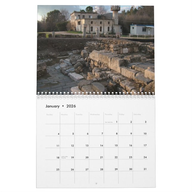 Calendário Locais bíblicos da arqueologia em Israel hoje (Jan 2026)