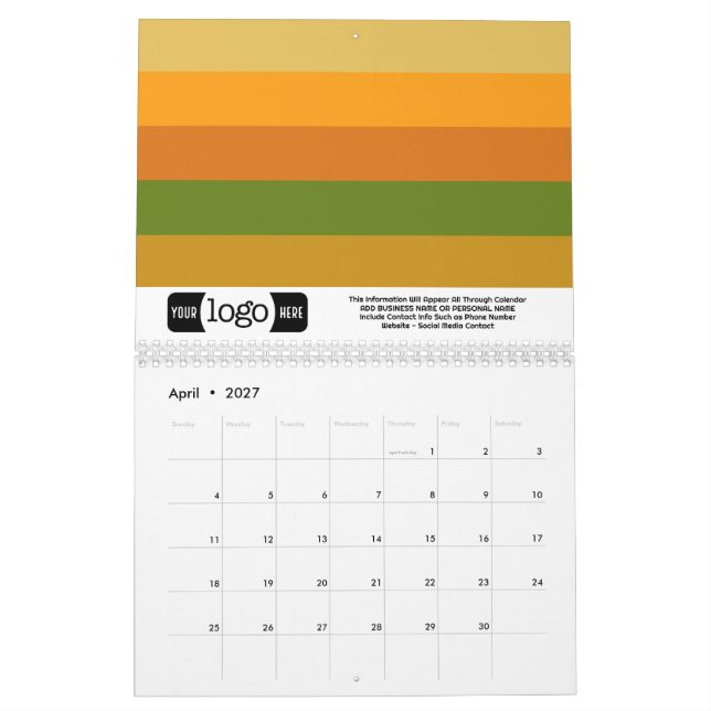 Calendário Logotipo 2027 - Presente Empresarial - Padrões Int (Abr 2027)