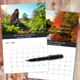Calendário Logotipo e Fotos Personalizados da Empresa Cinza N