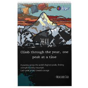 Calendário Logotipo e Motivação de Peak-Art Moderno da Montan