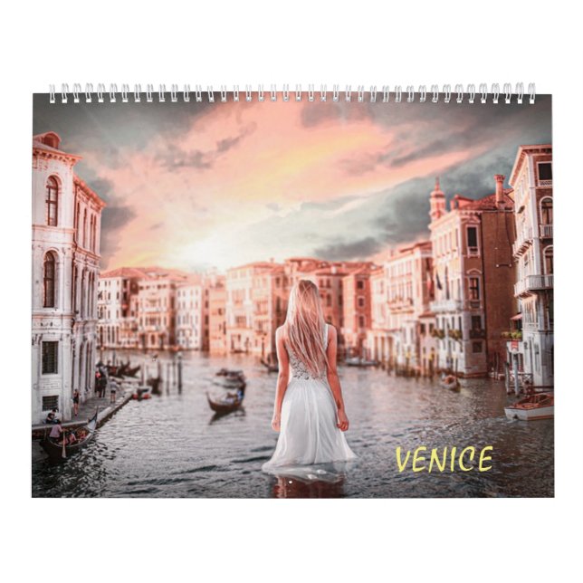 Calendário Loira Em Veneza Romântica (Capa)