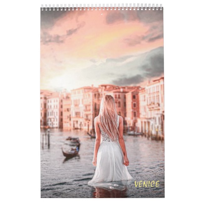 Calendário Loira Em Veneza Romântica (Capa)