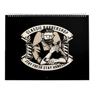 Calendário loja de barbearia clássica fique fresco fique boni
