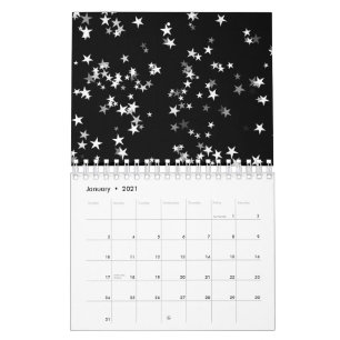 Calendário Luxurious Starry Sky Black Star Elegance Astronomy