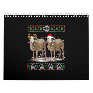 Calendário Luzes de árvore de Natal de ovelha | Presente para