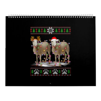 Calendário Luzes de árvore de Natal de ovelha | Presente para