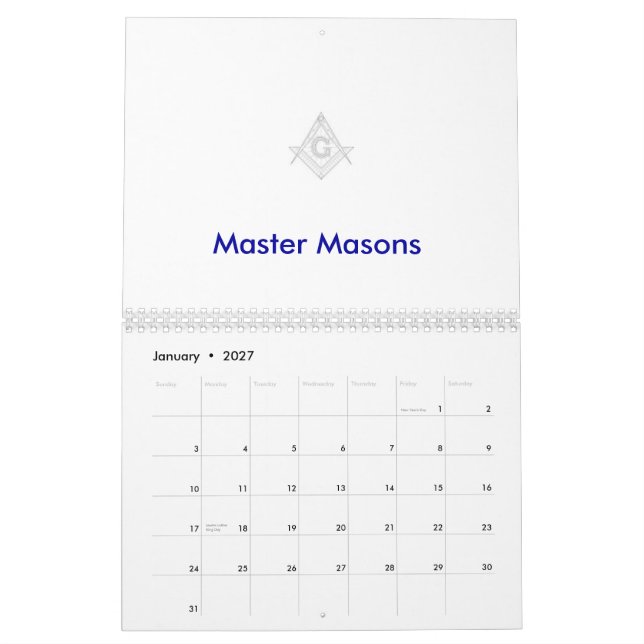 Calendário maçónico (Jan 2027)