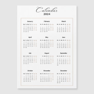 Calendário Magnético 2024 minimalista